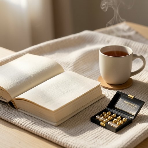 A LINGLONG JUHUO ear seed kit resting next to a book from our mindfulness reading list.